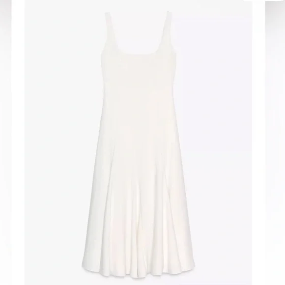 Zara NWT white linen blend midi dress 3269/709 - Picture 5 of 13